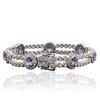 Image 2 : 14KT White Gold 5.81 ctw Tanzanite and Diamond Bracelet