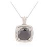 Image 2 : 14KT White Gold 28.62 ctw Black Diamond Pendant With Chain