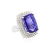 Image 2 : 14KT White Gold GIA Certified 24.17 ctw Tanzanite and Diamond Ring