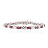 Image 1 : 14KT White Gold 4.92 ctw Ruby and Diamond Bracelet