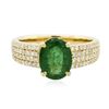 Image 1 : 14KT Yellow Gold 1.52 ctw Emerald and Diamond Ring