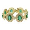 Image 1 : 14KT Yellow Gold 37.2 ctw Emerald and Diamond Bracelet