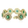 Image 3 : 14KT Yellow Gold 37.2 ctw Emerald and Diamond Bracelet