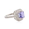 Image 2 : 14KT White Gold 2.71 ctw Tanzanite and Diamond Ring