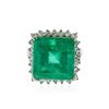 Image 1 : 14KT White Gold 12.76 ctw Emerald and Diamond Ring