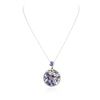 Image 1 : 14KT White Gold 5.67 ctw Tanzanite and Diamond Pendant With Chain