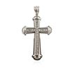 Image 1 : 14KT White Gold 0.50 ctw Diamond Cross Pendant