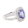 Image 2 : 14KT White Gold 2.37 ctw Tanzanite and Diamond Ring