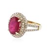 Image 2 : 14KT Yellow Gold 4.25 ctw Ruby and Diamond Ring