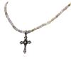 Image 3 : 14KT White Gold 51.89 ctw Rough Diamond Necklace With Charm