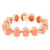 Image 1 : 14KT Rose Gold 65.20 ctw Coral and Diamond Bracelet