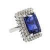 Image 2 : 14KT White Gold GIA Certified 17.10 ctw Tanzanite and Diamond Ring