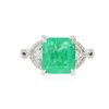 Image 1 : 14KT White Gold 4.24 ctw Emerald and Diamond Ring