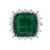 Image 1 : 14KT White Gold 8.82 ctw Emerald and Diamond Ring