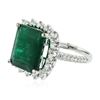 Image 2 : 14KT White Gold 8.82 ctw Emerald and Diamond Ring