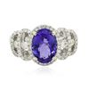 Image 1 : 18KT White Gold 2.15 ctw Tanzanite and Diamond Ring