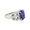 Image 2 : 18KT White Gold 2.15 ctw Tanzanite and Diamond Ring