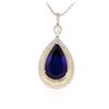 Image 1 : 18KT White Gold GIA Certified 69.66 ctw Tanzanite and Diamond Pendant With Chain