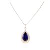 Image 2 : 18KT White Gold GIA Certified 69.66 ctw Tanzanite and Diamond Pendant With Chain