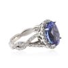 Image 2 : 14KT White Gold 5.12 ctw Tanzanite and Diamond Ring