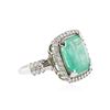 Image 2 : 18KT White Gold 9.14 ctw Emerald and Diamond Ring