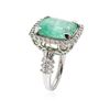 Image 3 : 18KT White Gold 9.14 ctw Emerald and Diamond Ring