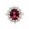 Image 1 : 14KT White Gold 2.36 ctw Pink Tourmaline and Diamond Ring