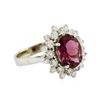 Image 2 : 14KT White Gold 2.36 ctw Pink Tourmaline and Diamond Ring