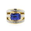 Image 1 : 18KT Yellow Gold 5.16 ctw Tanzanite and Diamond Ring