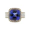 Image 1 : 14KT Yellow Gold 6.50 ctw Tanzanite and Diamond Ring