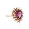 Image 2 : 14KT Rose Gold 3.07 ctw Purple Sapphire and Diamond Ring
