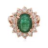 Image 1 : 14KT Rose Gold 2.34 ctw Emerald and Diamond Ring