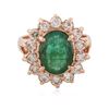 Image 1 : 14KT Rose Gold 2.34 ctw Emerald and Diamond Ring