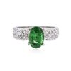 Image 1 : 14KT White Gold 2.50 ctw Tsavorite and Diamond Ring