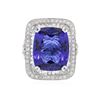 Image 1 : 18KT White Gold GIA Certified 21.75 ctw Tanzanite and Diamond Ring