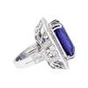 Image 3 : 18KT White Gold GIA Certified 21.75 ctw Tanzanite and Diamond Ring