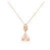 Image 1 : 14KT Rose Gold 2.68 ctw Morganite and Diamond Pendant With Chain