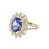 Image 2 : 14KT Yellow Gold 5.18 ctw Tanzanite and Diamond Ring