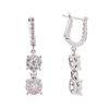 Image 2 : 14KT White Gold 1.19 ctw Diamond Earrings
