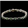 Image 1 : 14KT White Gold 14.08 ctw Multi Color Sapphire and Diamond Bracelet