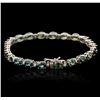 Image 2 : 14KT White Gold 14.08 ctw Multi Color Sapphire and Diamond Bracelet