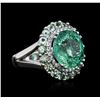 Image 2 : 18KT White Gold 13.45 ctw Tourmaline and Diamond Ring