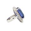 Image 3 : 14KT White Gold GIA Certified 30.18 ctw Tanzanite and Diamond Ring