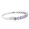 Image 2 : 14KT White Gold 6.88 ctw Tanzanite and Diamond Bracelet