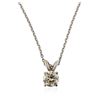 Image 2 : 14KT White Gold 0.56 ctw Diamond Pendant With Chain