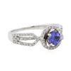 Image 2 : 14KT White Gold 0.67 ctw Tanzanite and Diamond Ring