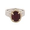 Image 1 : 14KT Two-Tone Gold 5.03 ctw Ruby and Diamond Ring