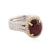 Image 2 : 14KT Two-Tone Gold 5.03 ctw Ruby and Diamond Ring