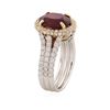 Image 3 : 14KT Two-Tone Gold 5.03 ctw Ruby and Diamond Ring