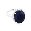 Image 3 : 14KT White Gold 11.37 ctw Sapphire and Diamond Ring